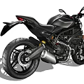 Black Modern Sport Motorcycle With Stylish Headlight Exhaust And Black Seat