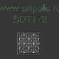 Square White Geometric Decorative Component with 3D Symmetrical Pattern Design