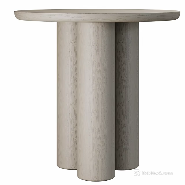 Modern Wooden Dining Table With Natural Wood Grain And Simple Minimalist Design 3d model 