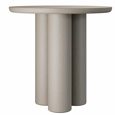 Modern Wooden Dining Table With Natural Wood Grain And Simple Minimalist Design 3d model