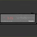 Panasonic Vintage Radio With Digital Display Showing Time And Wooden Case