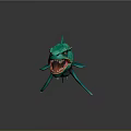 Fierce Teal Fish With Sharp Teeth Orange Spots And Prominent Fins