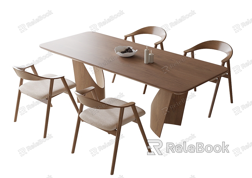 Modern Dining Table and Chair Combination Dining Chair Square Dining Table Single Chair model