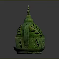 Green Ceramic Cup With Hollow Out Design And Top Decorative Flower Handle