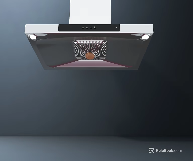 Modern Kitchen Range Hood With LED Lights And Sleek Control Panel Design 3d model 