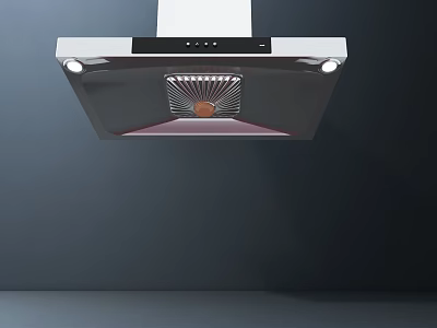 Modern Kitchen Range Hood With LED Lights And Sleek Control Panel Design 3d model