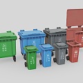 Trash bin sorting trash can outdoor trash can 3d model