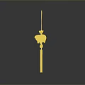 Decorative Yellow Household Item With Red Rod And Ornate Top Design