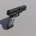 Sleek Black Handgun With Textured Grip And Modern Ergonomic Design Features 3d model