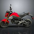 Red and Black Modern Motorcycle Featuring Sleek Seat Alloy Wheels and Urban Styling