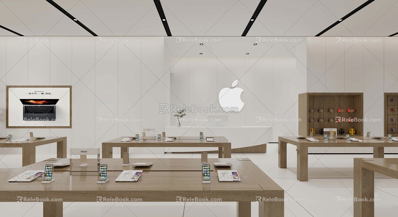 Modern Mobile Phone Store Apple Store 3d model