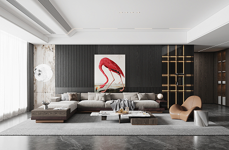 modern living room 3d model