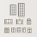 Various Window Designs With Different Shapes And Grid Patterns