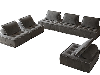 Sofa Combination Multi-person Sofa Multi-person Sofa Double Sofa 3d model