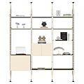 Modern Shelf Unit with Multiple Shelves Closed Cabinet and Decorative Storage Items 3d model
