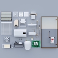 Bathroom supplies combination 3d model