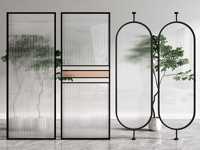 Modern partition glass partition 3d model