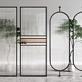 Modern partition glass partition 3d model