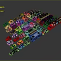 Colorful Toy Car And Truck Models In Various Colors And Designs Collection