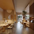 Elegant Modern Restaurant Interior With Warm Lighting Lamps Fresh Plants And Stylish Tables