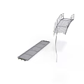 Industrial Metal Staircase And Scaffolding Structure With Platform And Railings