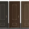 Classic Wooden Hinged Doors With Decorative Panels And Three Color Options For Interior