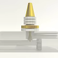 Automotive Parts With Golden Conical Top Silver Ring Structures Transparent Base And Spring