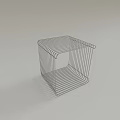 Modern Wire Cube Side Table With Open Geometric Structure Design 3d model