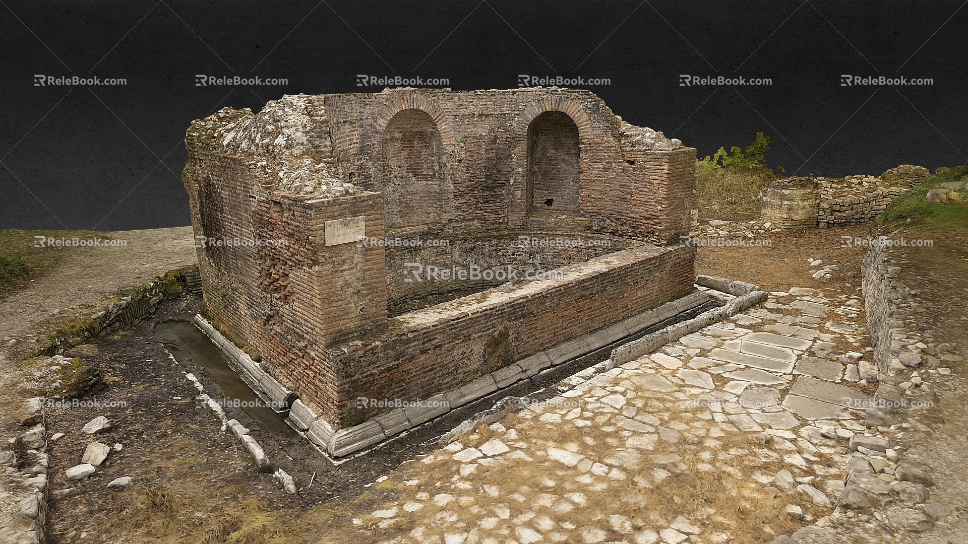 Castle ruins building 3d model