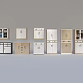 Modern Bookcases With Various Designs White And Beige Cabinet Doors Drawers And Open Shelves