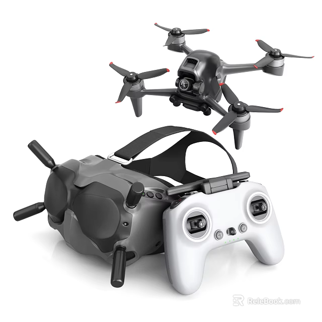 Smart Machines Featuring Drone VR Headset And Game Controller Device 3d model 