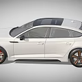 White Audi Sports Car With UK Plate Black Roof And Orange Wheels