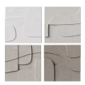 Minimalist Gray Geometric Wall Decor Featuring Abstract Panel And Curved Shapes 3d model