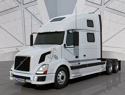 Modern White Utility Truck With Spacious Cab And Multiple Wheels 3d model Modern White Utility Truck With Spacious Cab And Multiple Wheels 3d model