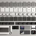 Modern Switch Panels In Gray And White With Sockets Knobs And Smart Control Features