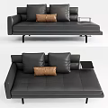 Modern chaise longue multi-person sofa double sofa business sofa pillow 3d model