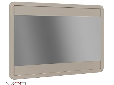 Contemporary Wall Mirror With Beige Frame And Sleek Rectangular Design For Home Decor 3d model