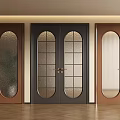 Stylish Double Doors With Various Glass Panel Designs And Wooden Frames For Modern Interior
