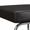 Modern Stylish Stool With Black Leather Seat And Silver Metal Frame 3d model