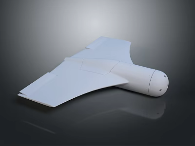 White Drone Model With Sleek Design Smooth Surface And Wings On Dark Background 3d model