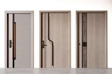 Modern security door entry door 3d model