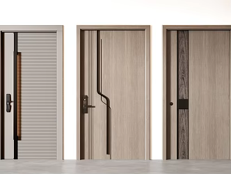 Modern security door entry door 3d model