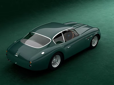 Green Vintage Sports Car With Sleek Body Design And Classic Retro Styling 3d model