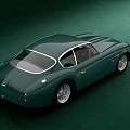 Green Vintage Sports Car With Sleek Body Design And Classic Retro Styling