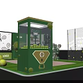 Green Tennis Themed Photo Check in Spot With Branded Vending Machine And Decorations