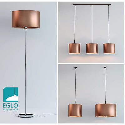 EGLO Copper Modern Pendant Lights Design For Interior Ceiling With Single And Multiple Fixtures 3d model