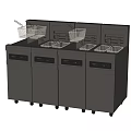 Commercial Stainless Steel Deep Fryers Four Units Professional Kitchen Equipment With Fry Baskets