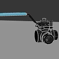 Stainless Steel Three Way Ball Valve With Blue Handle And Metallic Body