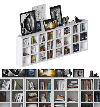 Modern bookcase book ornaments 3d model