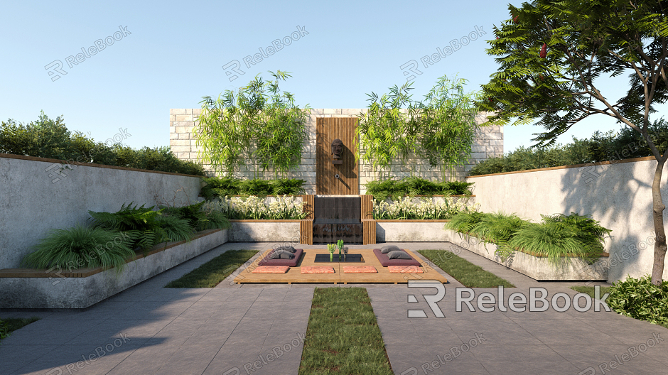 Modern Courtyard Courtyard Garden model